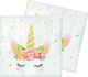 Χαρτοπετσέτες Einhorn Party-Servietten 20 Stk. 33x33cm Weiße 33x33cm. 20Stück