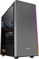 NOX Infinity Omega Gaming Midi Tower Computer Case with RGB Lighting Black