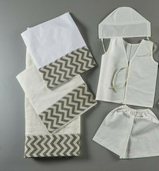 Nuova Vita Set Christening Oilcloths White Chev...