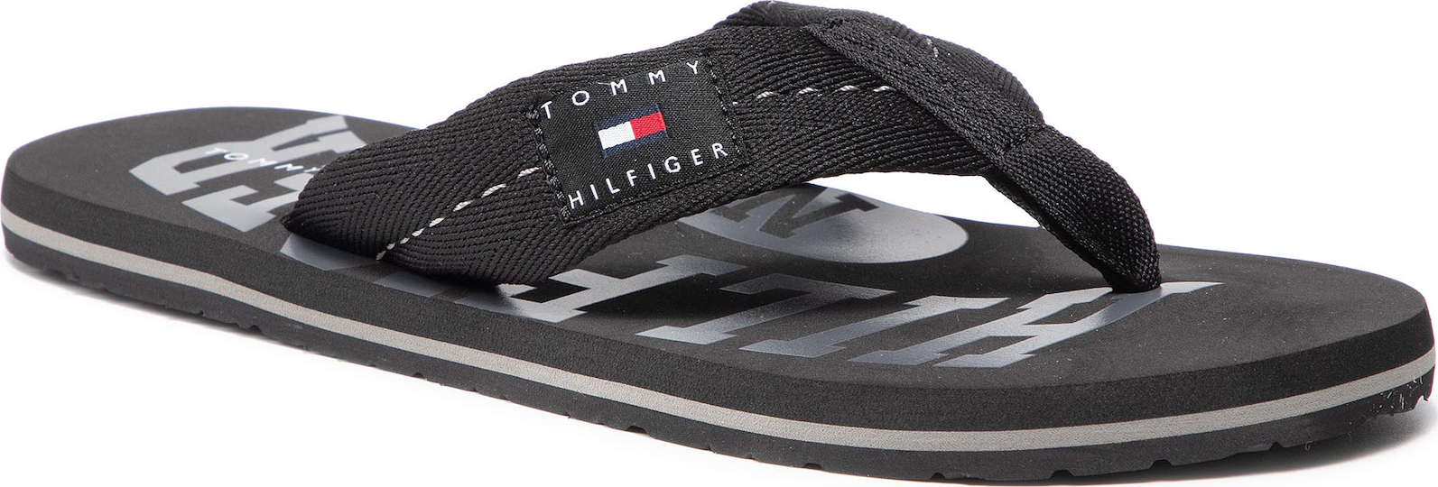 tommy hilfiger black flip flops
