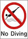 Ergo Sign Prohibition ''No Diving'' 19.5x24.5cm