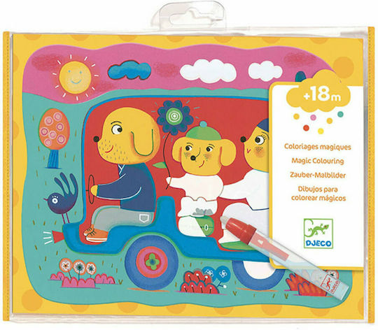 Djeco Magic Water Marker Painting Animals And Vehicles For Children 1.5+ Years