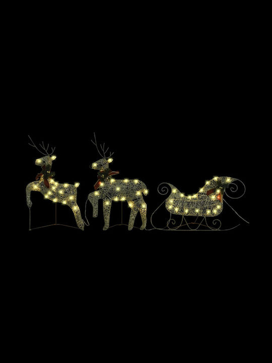 vidaXL Beleuchtet Weihnachtliche Metallisch Figur Rentier Gold Höhe 40cm