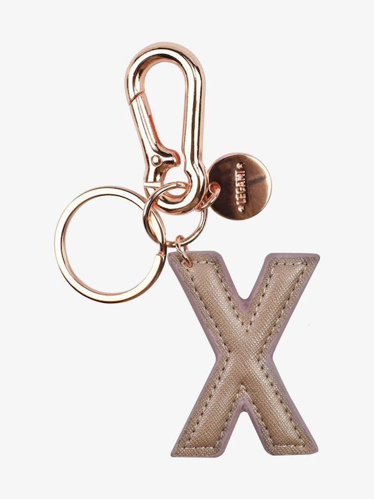 Legami Milano Keychain My X Metallic Monogram Pink