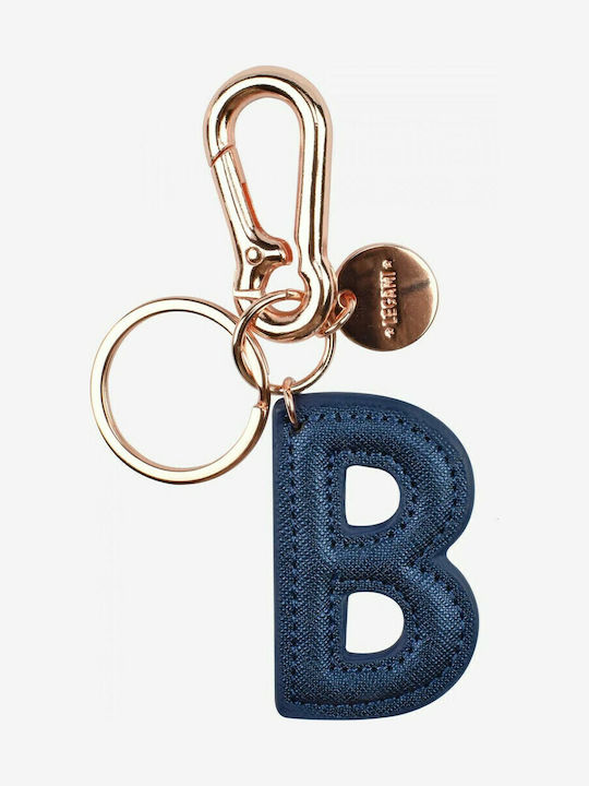 Legami Milano Keychain My Initial - B Metallic Monogram Blue