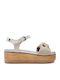 Raichur Women's Ankle Strap Platforms Beige