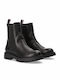 Leather Kids Boots with Zipper Black
