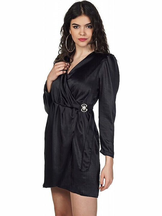 Kendall + Kylie Satin Evening Black Dress