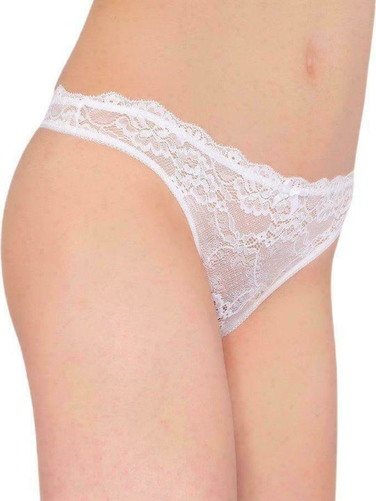 Dreams by Joyce Women's String with Lace White