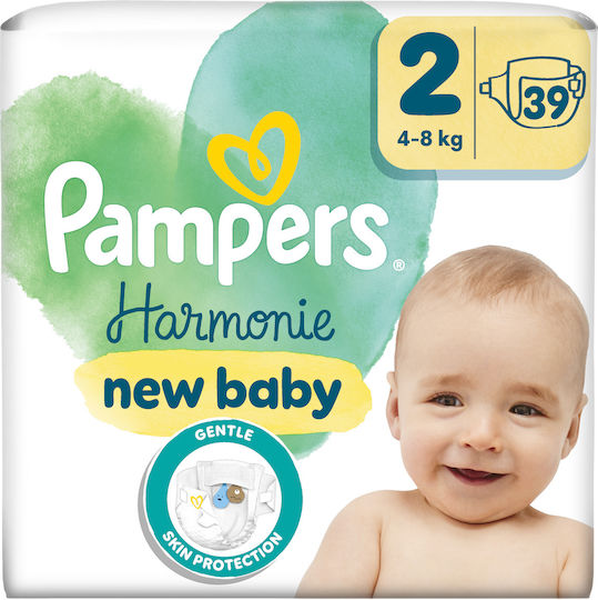 Pampers Πάνες με Αυτοκόλλητο Harmonie No. 2 για 4-8kg 39τμχ