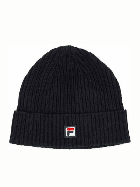 Emrick Beanie Beanie Unisex Σκούφος με Rib Πλέξη σε Μαύρο χρώμα