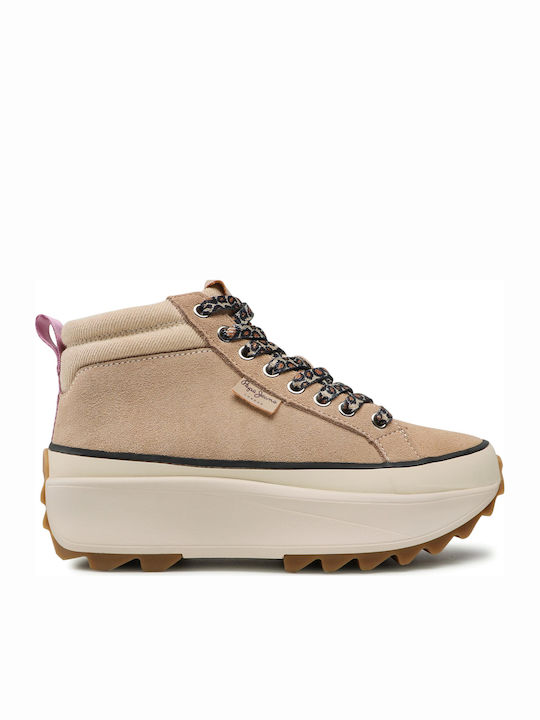 Woking Urban Pentru Femei Flatforms Tip Botine Bej