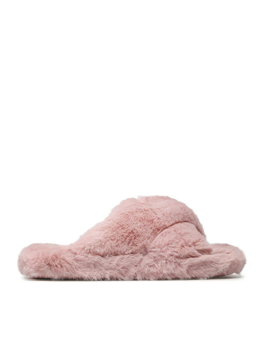 Ted Baker Lopply Χειμερινές Γυναικείες Παντόφλες με γούνα Dusty Pink