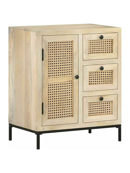 Wooden Buffet with Drawers Φυσικό L60xW35xH70cm