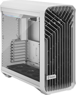 Fractal Design Torrent Гейминг Midi Tower Компютърна кутия със странично прозорче White TG Clear