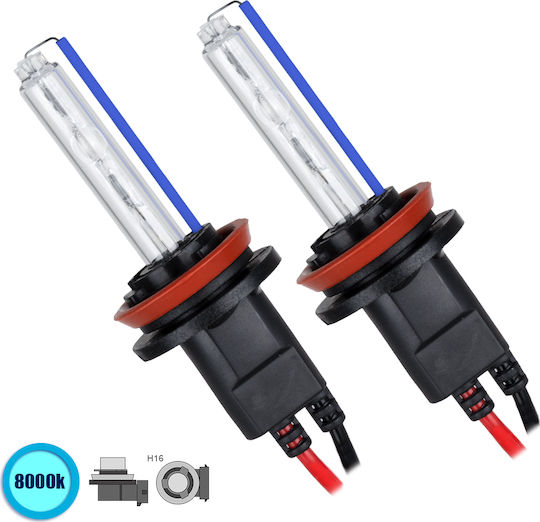 GloboStar Lampen Motorrad H16 Xenon 8000K Kaltes Weiß 24V 70W 2Stück