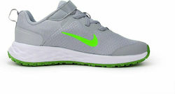 Nike Revolution 6 Kids Running Shoes Lt Smoke Grey / Green Strike / Dk Smoke Grey