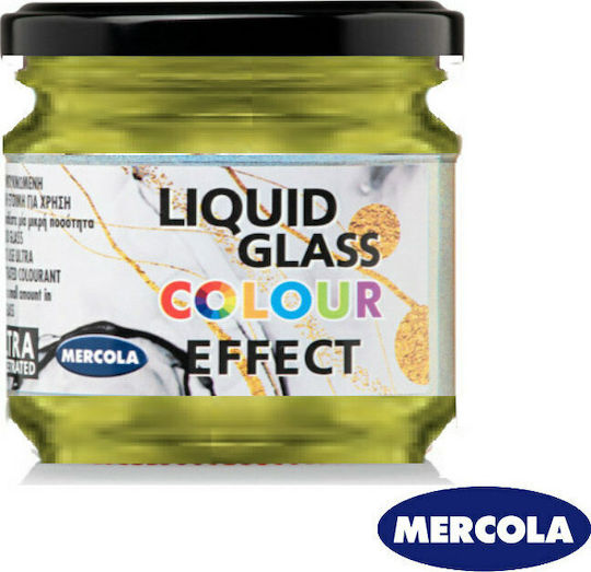 Mercola Liquid Glass Effect Vopsea pentru pictură Galbenă pentru Sticlă lichidă Πέρλα Πάστα 90ml