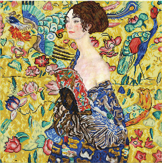 Diamond Dotz Lady with Fan (Klimt) Segeltuch Diamond Painting Kit DD13.028