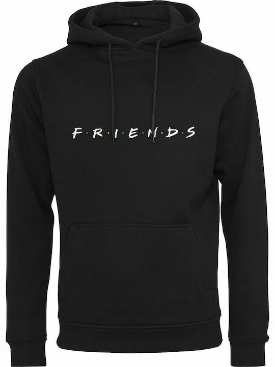 Merchcode Friends Logo Φούτερ με Κουκούλα σε Μαύρο χρώμα