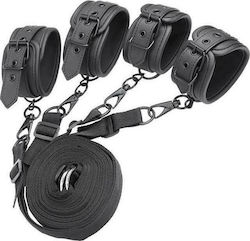IntoYou Black Shadow Vegan Leather Bed Restraints Set