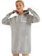 Honey Mini Athletic Dress Long Sleeve with Hood Gray