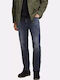 Men's Jeans Pants Elastic with Slim Straight Fit Navy Blue