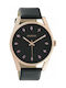 Oozoo Timepieces Watch with Black Leather Strap