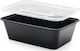 Tefaco Disposable Plastic PP Tableware for Hot / Microwave Safe 500ml Black 300pcs
