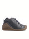 Anatomical Leather Kids Boots with Laces Navy Blue