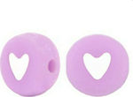 Acrylic Craft Beads Purple 1pcs Heart Bead 7mm