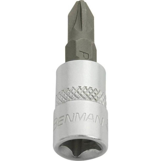 Benman Socket 1/4'' For Pozidriv Screws Walnut with Philips Head and Socket 1/4'' Pz2x37mm