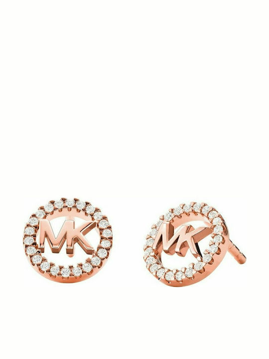 Michael Kors Premium Обици от Сребърен Позлатен с Камъни