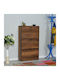 Flat Wooden Shoe Organizer with 3 Shelves Walnut 75x29x128cm