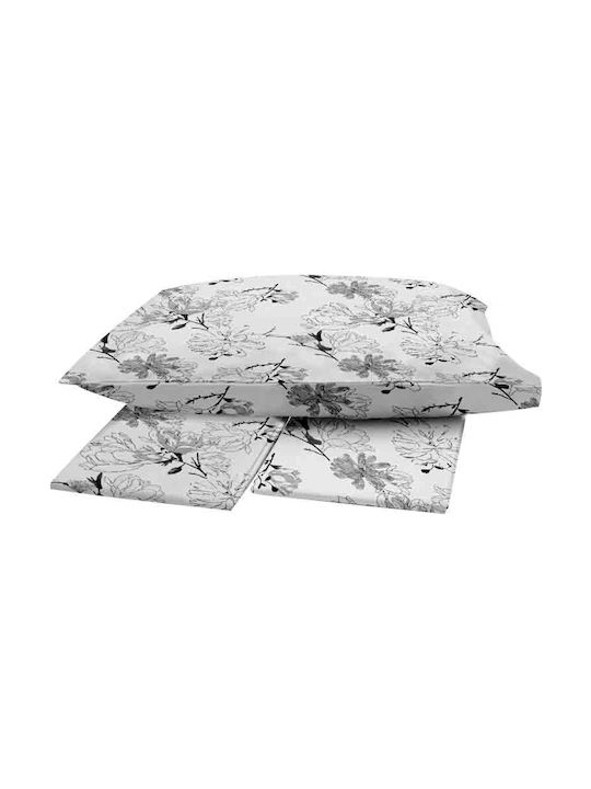 Sunshine Menta Pillowcase Set with Envelope Cover 070 Grey 50x70cm.