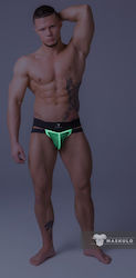 Pipedream Youngero Mesh Codpiece Jockstrap Мъжки секси джокстрап Neon Green 3099-0004