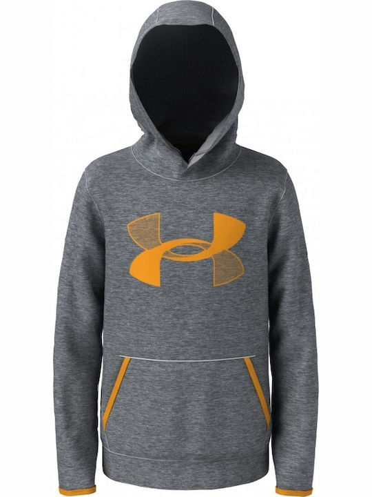 Fleece Παιδικό Φούτερ με Κουκούλα και Τσέπες Γκρι