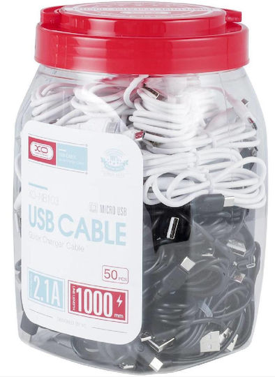 XO NB103 30τμχ USB to Lightning Cable Μαύρο & 20τμχ Λευκό 1m (XO-NB103L)