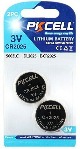 Pkcell Батерии Литий За часовници CR2025 3V 2бр