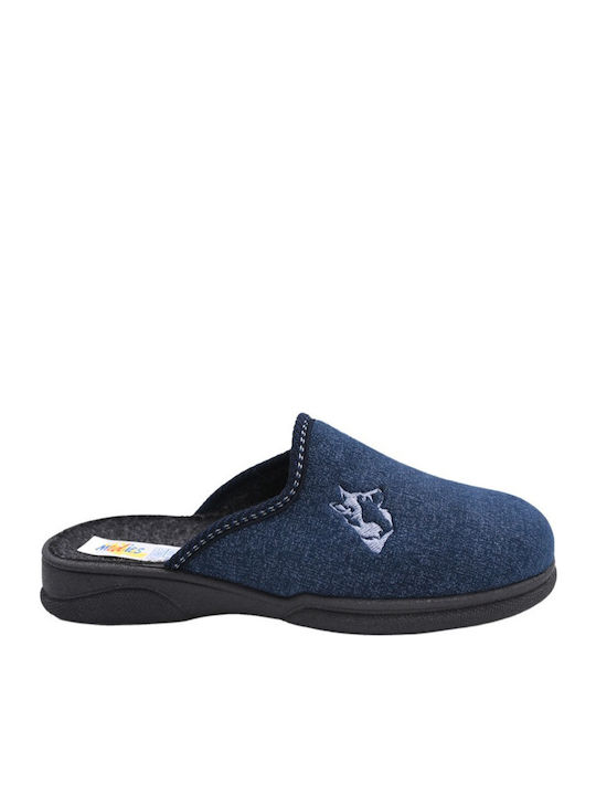 Medies blue fabric slipper