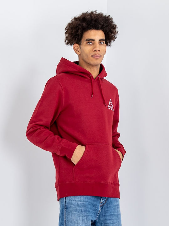 HUF Men's Sweatshirt with Hood and Pockets Bloodstone