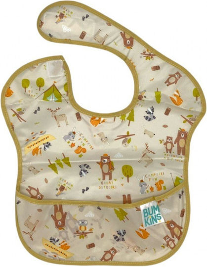 Bumkins Camp Friends Waterproof Bib Plastic with Hoop & Loop Fastener & Pocket Green for 24 m+