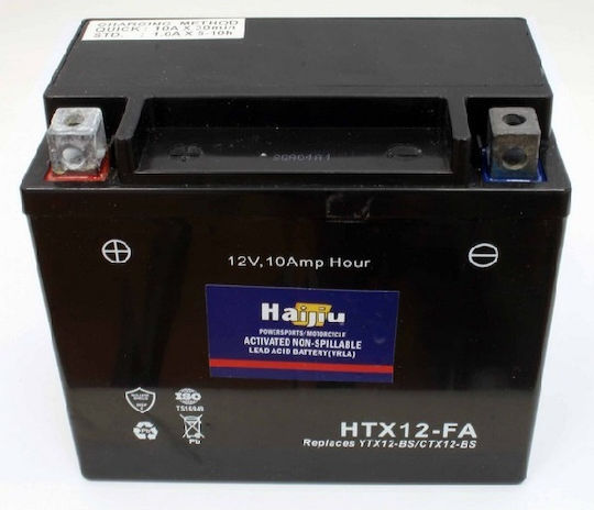 HaiJiu Μπαταρία Μοτοσυκλέτας HTX12-FA με Χωρητικότητα 10Ah 12V