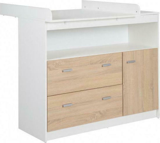 Gabriella Comodă pentru Bebeluși cu 2 Sertare Albă 117x75x98.5cm