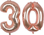 Set of 2 Balloons Foil Rose Gold Jumbo Numbers 100cm