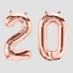 Set of 2 Balloons Foil Rose Gold Jumbo Numbers 100cm