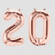 Set of 2 Balloons Foil Rose Gold Jumbo Numbers 100cm