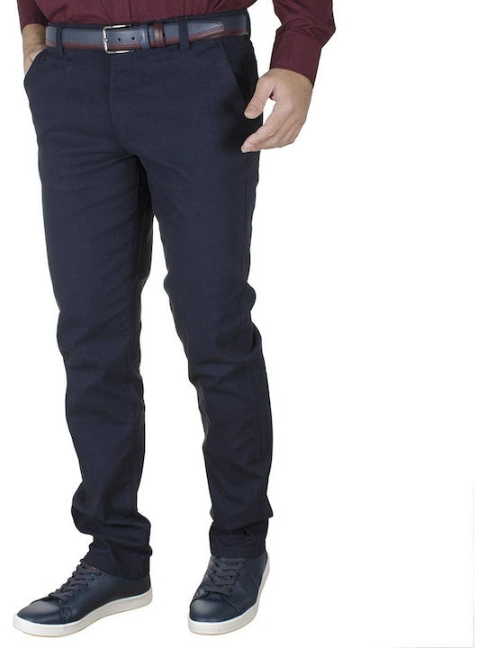 Double Ανδρικό Παντελόνι Chino Navy Μπλε