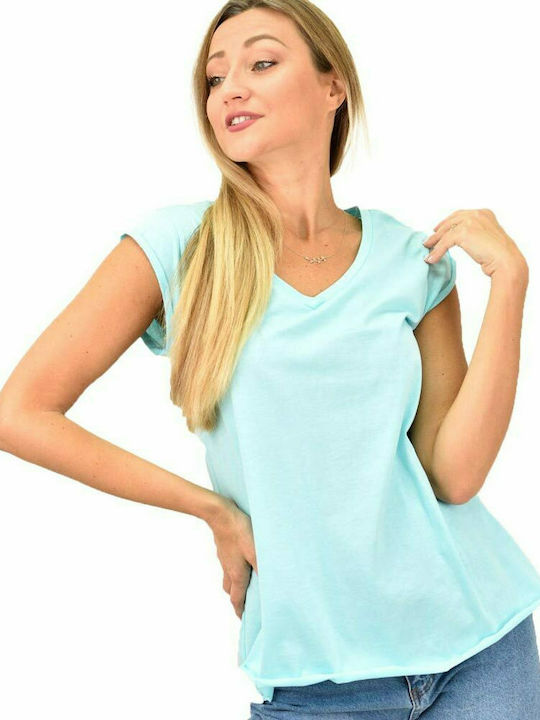 Γυναικεία μπλούζα με V λαιμόκομψη Σιέλ 9842