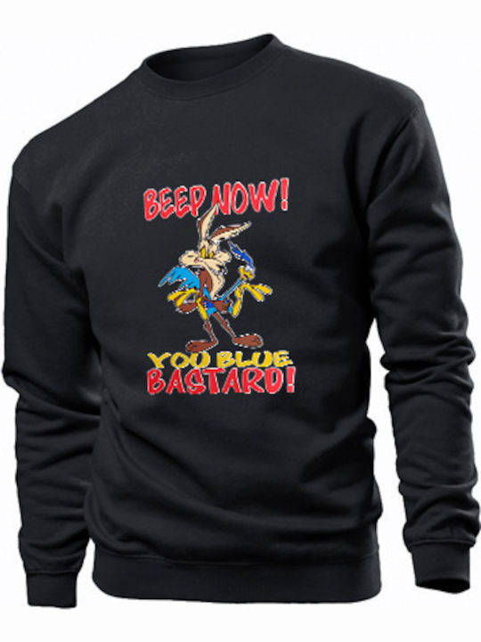 Keya Beep Now You Blue Bastard! Road Runner Coyote Φούτερ Μαύρο Keya Beep Now You Blue Bastard! Road Runner Coyote Φούτερ Μαύρο